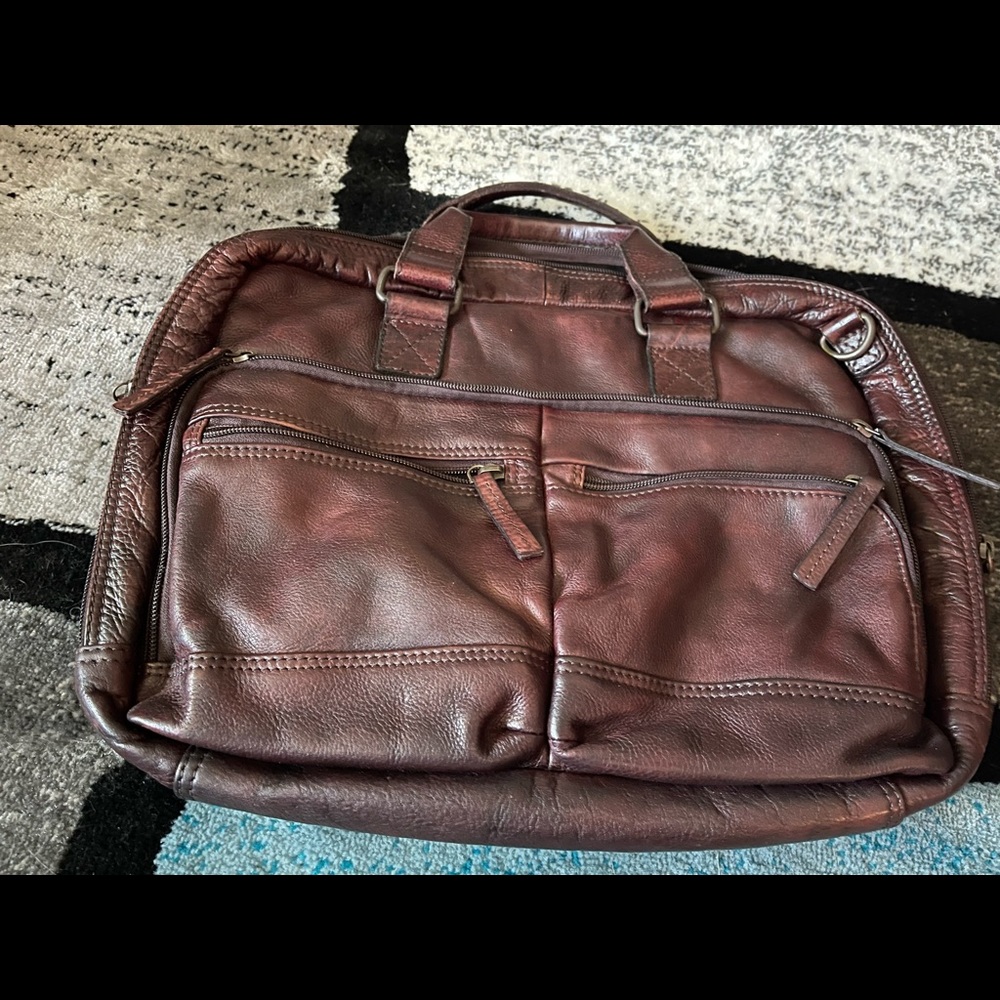 Leather Messenger Briefcase NEW